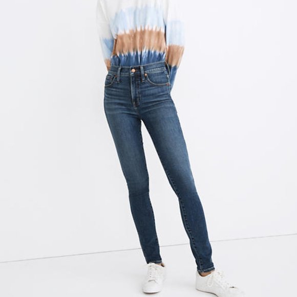 MADEWELL 10" High-Rise Skinny Jeans in Cordell Wash: Heatrich Denim Edition - Picture 1 of 8